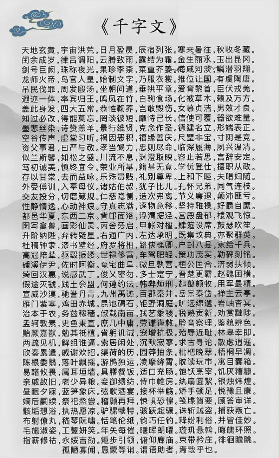  《千字文》技术解密：一千个独立汉字如何炼成百科全书式蒙学经典 书画藏品