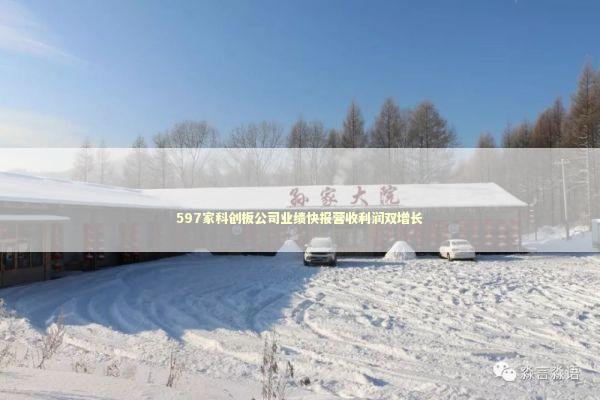 597家科创板公司业绩快报营收利润双增长