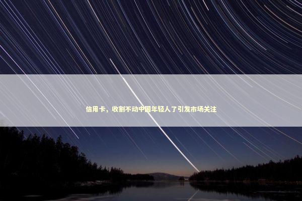 信用卡，收割不动中国年轻人了引发市场关注